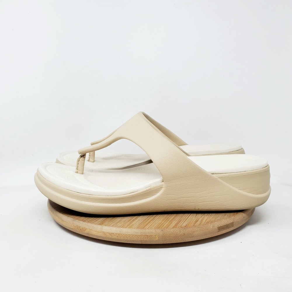Crocs Boca Wedge Sandals Womens 9 Flip Flop Slip On Thong Shoes Pool‎ Beach
